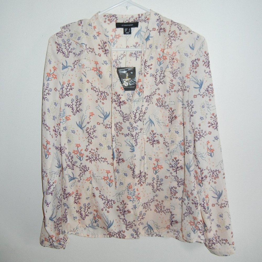Atmosphere Size 8 blush colored blouse with floral